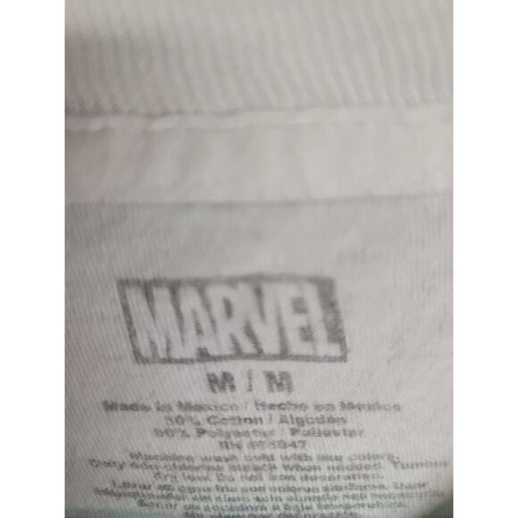MARVEL Men's Graphic short sleeve T-SHIRT Size M White light weight #A60 - Picture 4 of 8